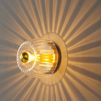 BrassRay Wand- en Plafondlamp – Luxe Zonvormige Lamp van Koper & Glas