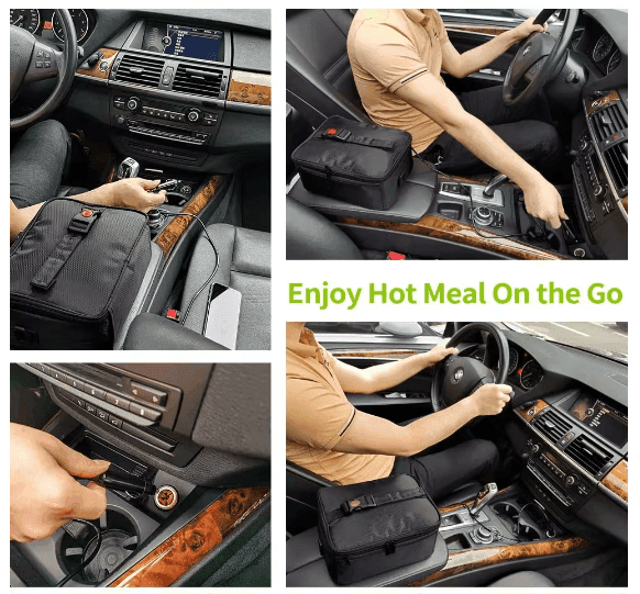 HeatGo Pro – Elektrische Draagbare Voedselwarmer Lunchbox met 3-in-1 Aansluiting