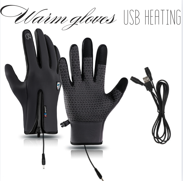 Verwarmbare USB Winterhandschoenen met Touchscreen - Waterdicht & Winddicht