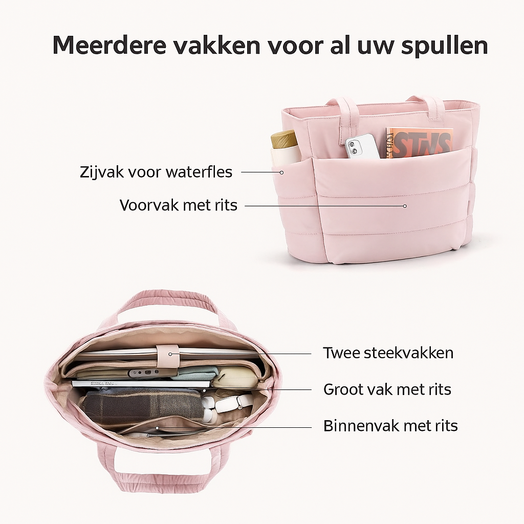 DraagMeega Luxe Dagrugtas – Lichtgewicht, Gewatteerd & Veelzijdig voor Elke Dag