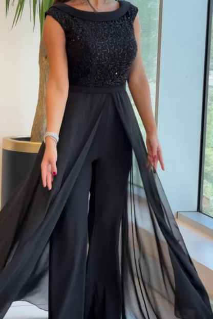 Elegante mouwloze jumpsuit met textuur – Stijlvol en veelzijdig