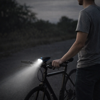 FietsLamp Hoorn Combo – 3-in-1 LED Koplamp met Geluid