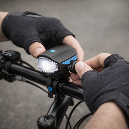 FietsLamp Hoorn Combo – 3-in-1 LED Koplamp met Geluid