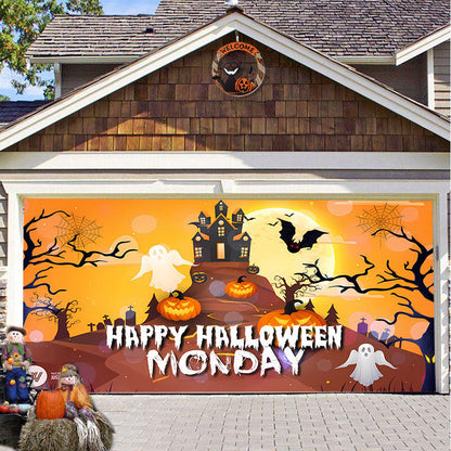 Halloween Garagedeur Decoratie Banner - Griezelige Sfeer in Minuten