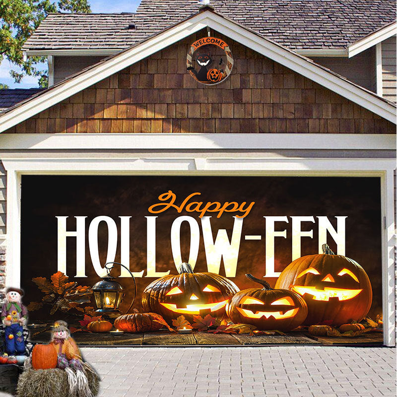 Halloween Garagedeur Decoratie Banner - Griezelige Sfeer in Minuten