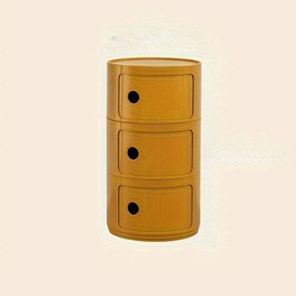 Ronde Nachtkast met Kunststof Lades en Modern Design