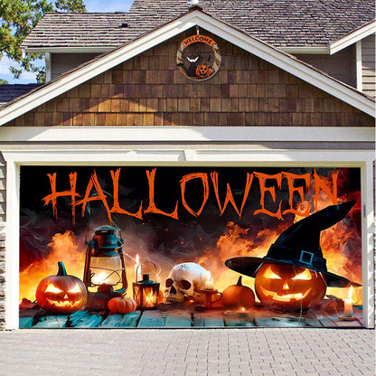 Halloween Garagedeur Decoratie Banner - Griezelige Sfeer in Minuten