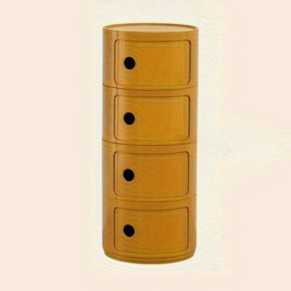 Ronde Nachtkast met Kunststof Lades en Modern Design