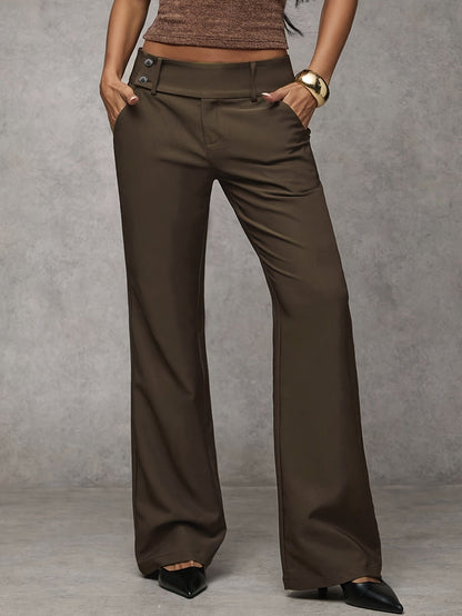 Elegante Losse Damesbroek met Hoge Taille - Comfortabel en Stijlvol
