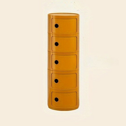 Ronde Nachtkast met Kunststof Lades en Modern Design