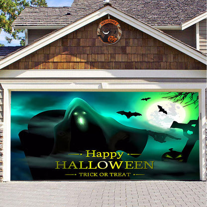 Halloween Garagedeur Decoratie Banner - Griezelige Sfeer in Minuten