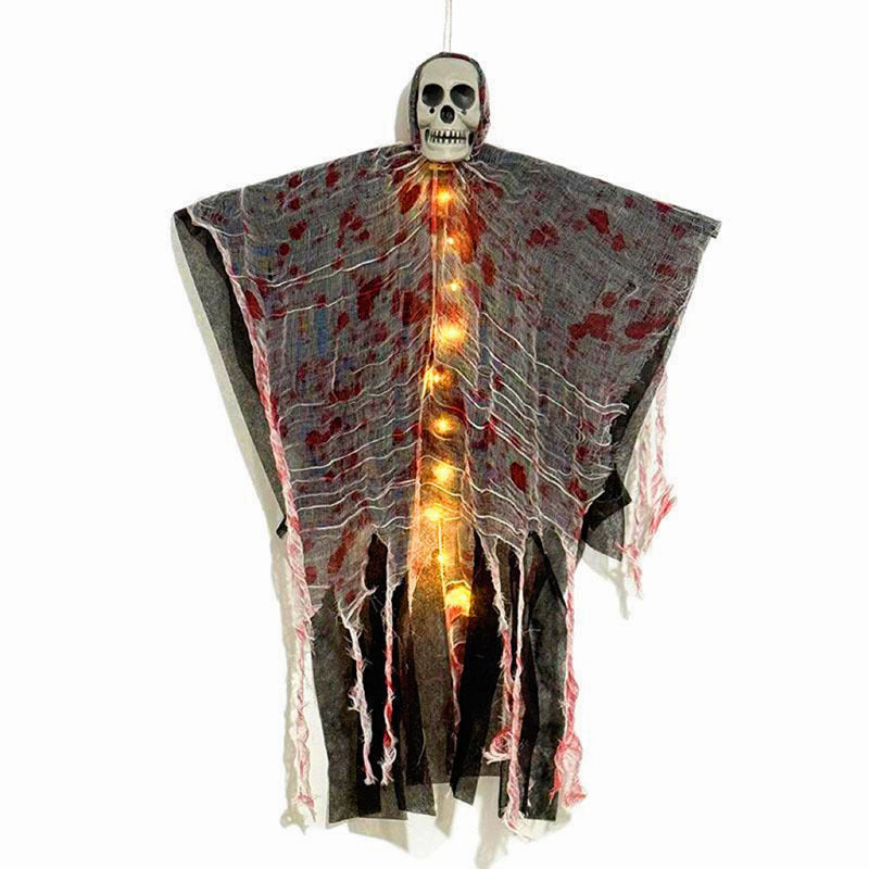Halloween Hangdecoratie – Bloedrode Luminieuze Schedel Geest