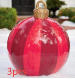 Feestelijke Opblaasbare Buitenbal 60 cm – Weerbestendige PVC Kerstdecoratie