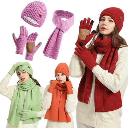 Wintercomfort Set – Gebreide Muts, Sjaal en Handschoenen voor Unisex