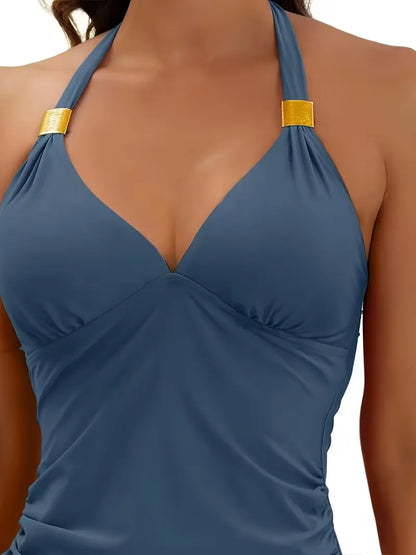 Dames Tankini met Halternek en Hoge Taille Broekje