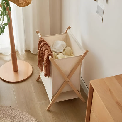 Opvouwbare houten wasmand – Massief hout, decoratief en functioneel