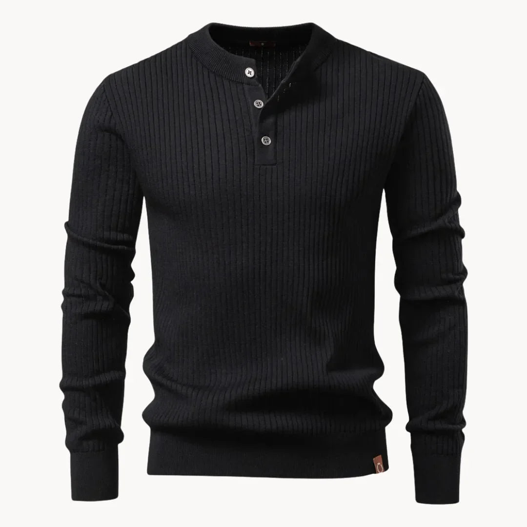 Getailleerde Heren Trui met Knoopsluiting - Comfortabel Dagelijks Wear