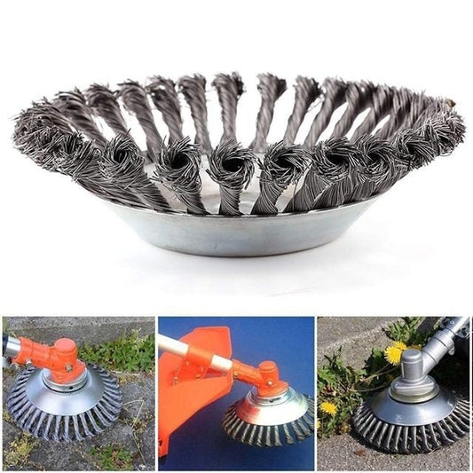 SteelTwist Onkruidborstel – 360° Trimmerblad van Gevlochten Staal (15 cm)