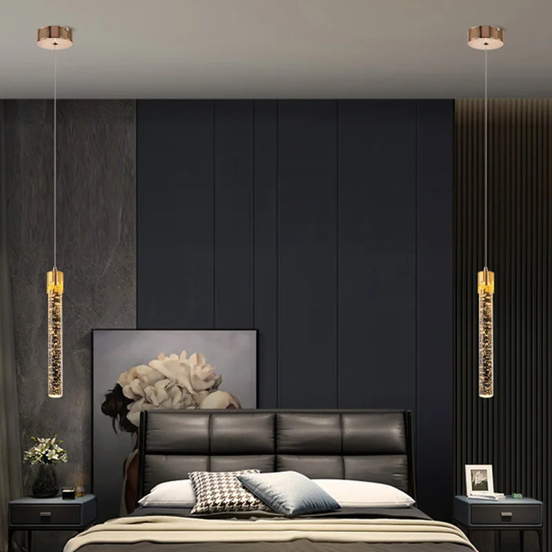 Glazen cilindrische hanglamp warmwit - modern design