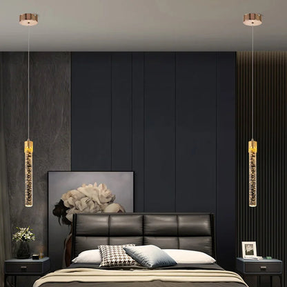 Glazen cilindrische hanglamp warmwit - modern design