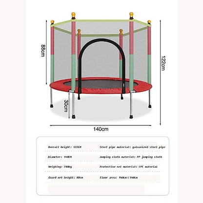 SpringVrolk Kindertrampoline – Met Veiligheidsnet & Beschermrand (Tot 100 kg)
