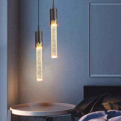 Glazen cilindrische hanglamp warmwit - modern design