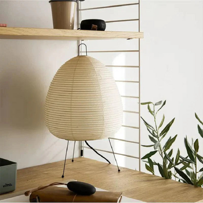 ZenLicht Japanse Vloerlamp – Minimalistische Staanlamp van Rijstpapier en Bamboe