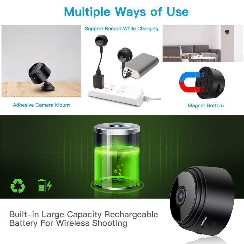 Magnetische WiFi Mini Achteruitrijcamera 1080p met Nachtzicht