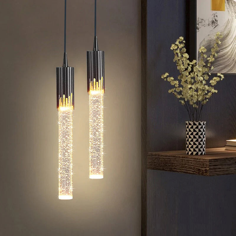 Glazen cilindrische hanglamp warmwit - modern design