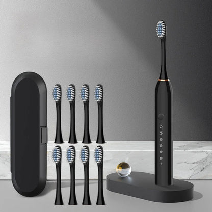 SonicPure Oplaadbare Tandenborstel – Fluisterstil, Krachtig & Inclusief 8 Opzetborstels