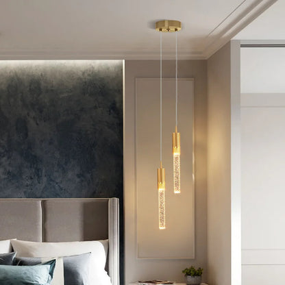 Glazen cilindrische hanglamp warmwit - modern design