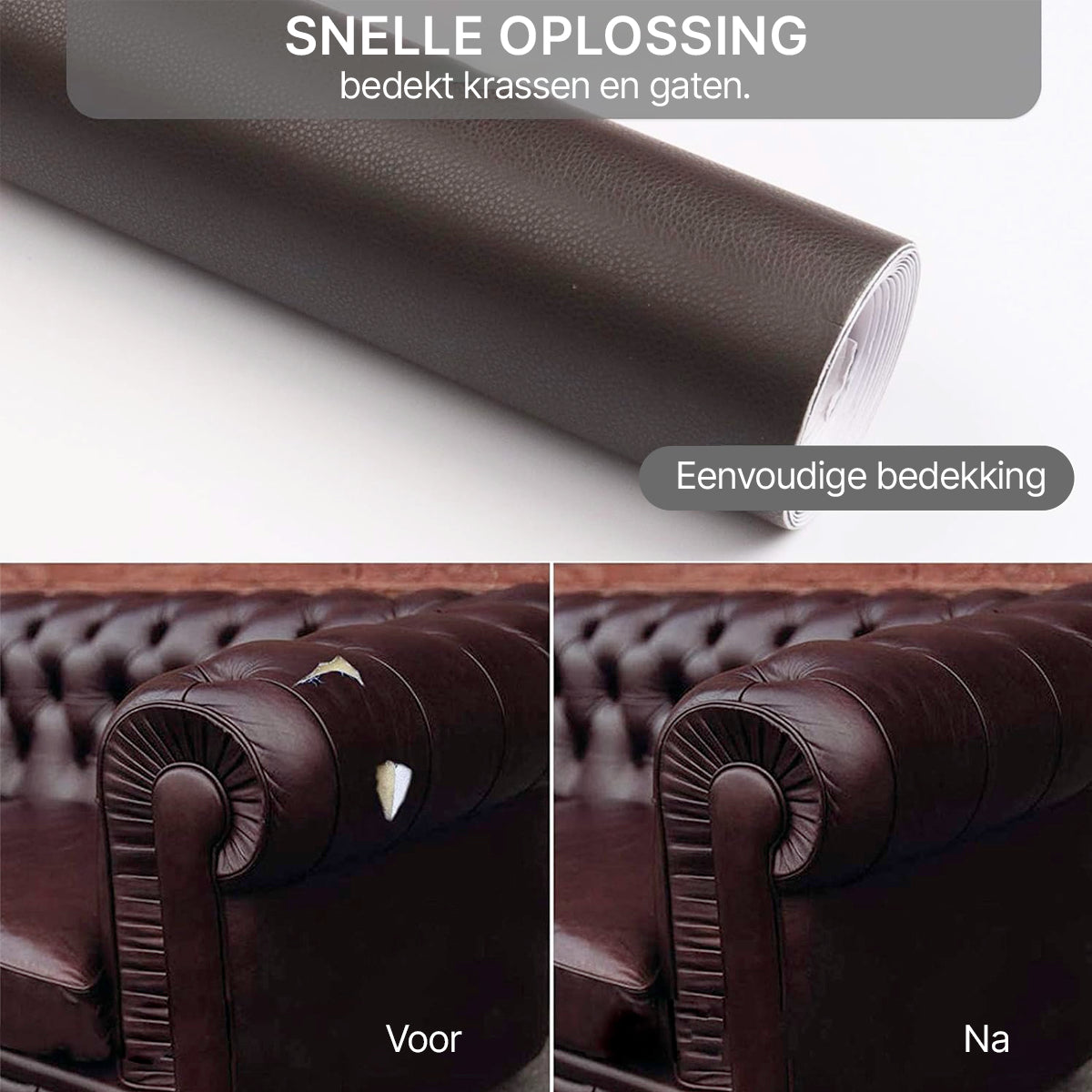ReviLeer Zelfklevende PU-Leren Patch – Waterdichte Reparatiepleister voor Meubels