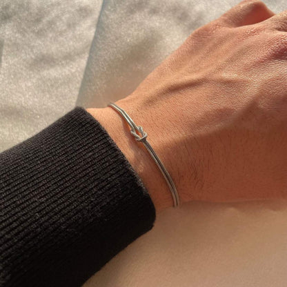 Minimalistische Knoop Armband van Roestvrij Staal - Zilver en Goud