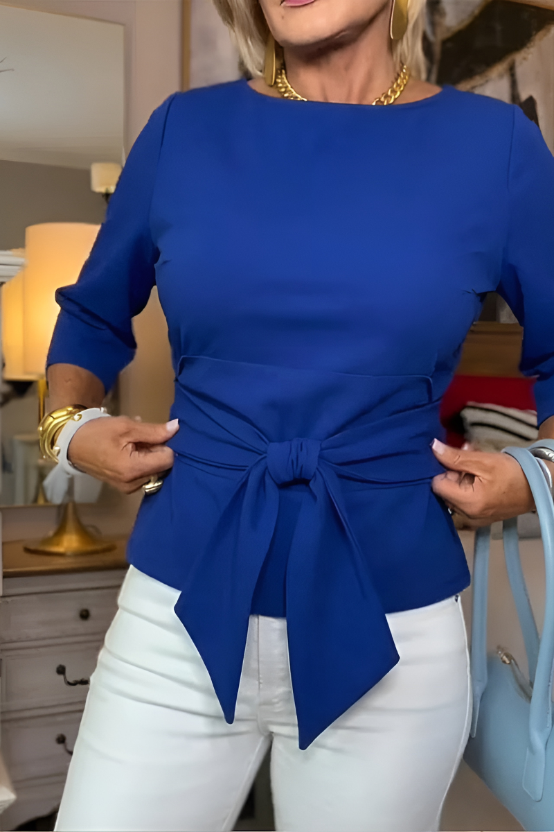 Elegante Strik Taille Blouse - Verstelbare Pasvorm