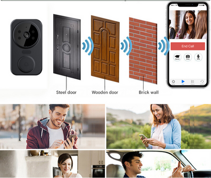 Noctiq Slimme Wi-Fi Videodeurbel - HD-Camera, Nachtzicht, Bewegingssensor