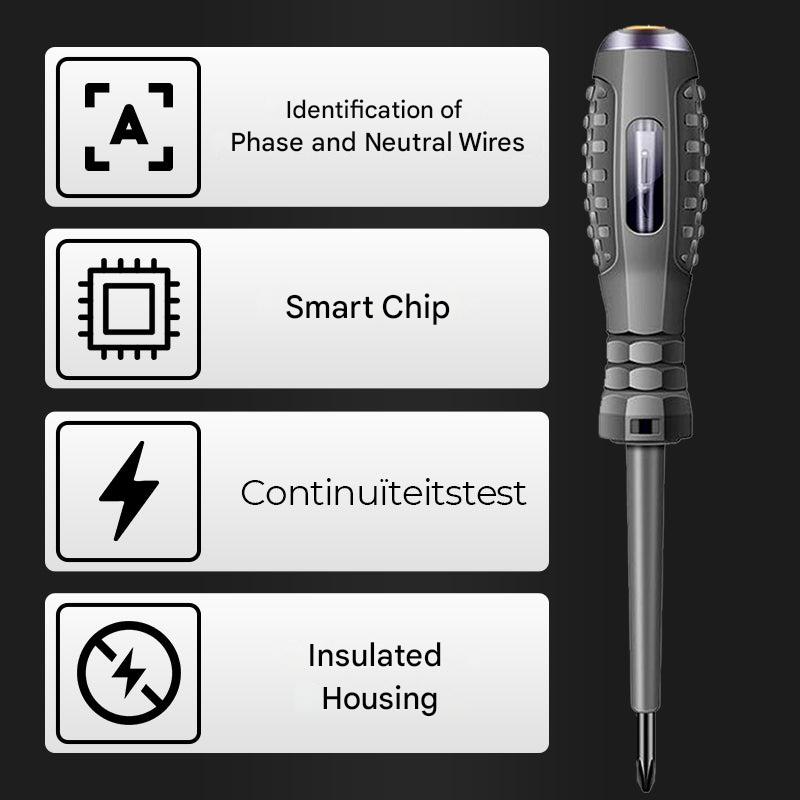 SafeTool Magnetische Schroevendraaier met Spanningsmeter – LED Indicatie