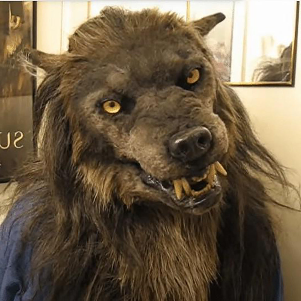 Interactieve Weerwolf Masker met LED-ogen en Beweegbare Oren