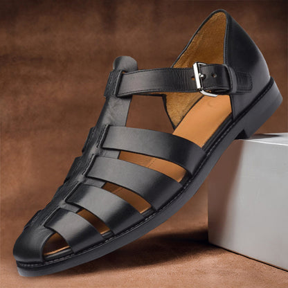 Wilhelm – Lederen Antislip Sandalen voor Heren met Gespsluiting