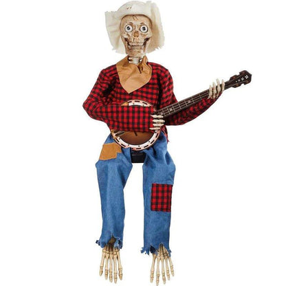 Gloeiende Banjo-Skeletten Duo - Interactieve Halloween Decoratie