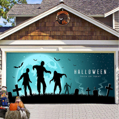 Halloween Garagedeur Decoratie Banner - Griezelige Sfeer in Minuten