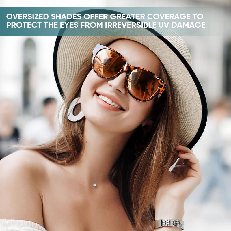 Overzet Zonnebril Cat-Eye met Gepolariseerde UV400 Glazen voor Brillendragers