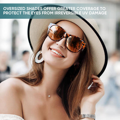 Overzet Zonnebril Cat-Eye met Gepolariseerde UV400 Glazen voor Brillendragers
