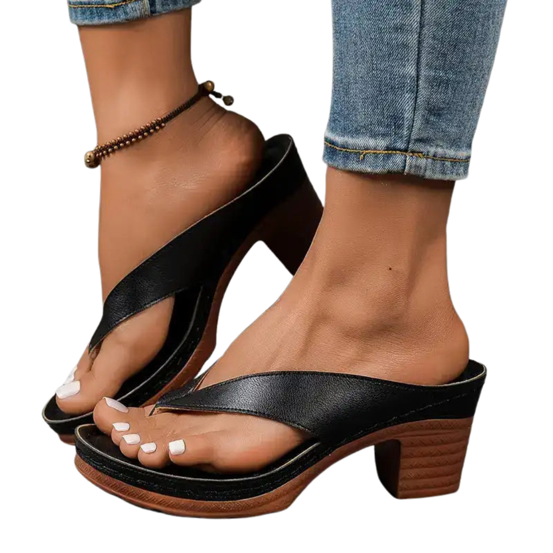 Sophia Orthopedische Sandalen met Hak – Elegant, Stevig & Comfortabel voor Zomergebruik