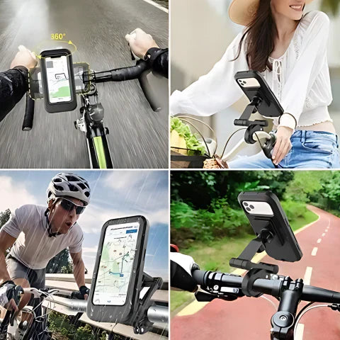 SafeRide Waterdichte Telefoonhouder – 360° Draaibaar voor Fiets en Regenweer