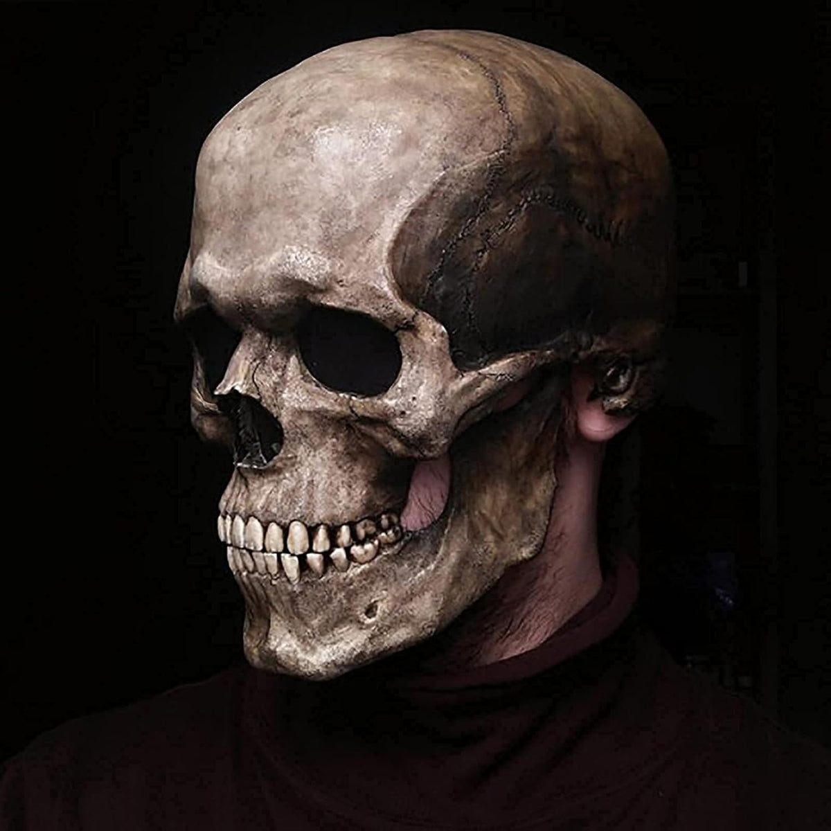 Realistische Schedel Latex Gezichtsmasker - Griezeleffect voor Feesten en Kostuums