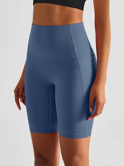 Dames Sportshort met Hoge Taille en Zijzak Ademend