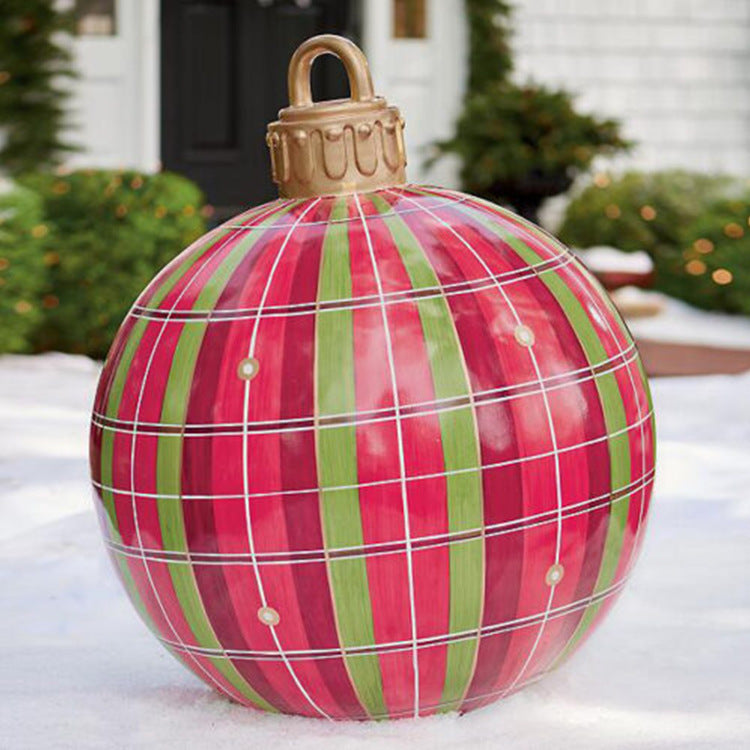 Feestelijke Opblaasbare Buitenbal 60 cm – Weerbestendige PVC Kerstdecoratie
