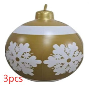 Feestelijke Opblaasbare Buitenbal 60 cm – Weerbestendige PVC Kerstdecoratie