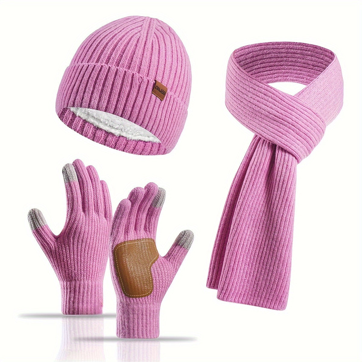 Wintercomfort Set – Gebreide Muts, Sjaal en Handschoenen voor Unisex