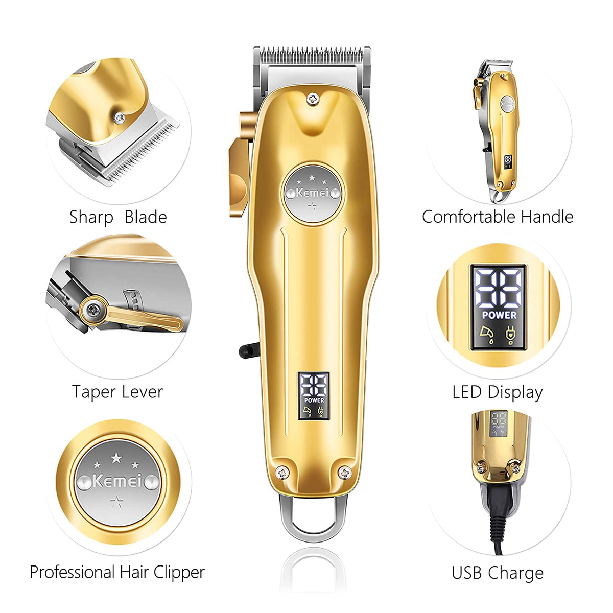 Premium Verzorgingsset voor Haar en Baard – 3-in-1 Draadloze Trimmer